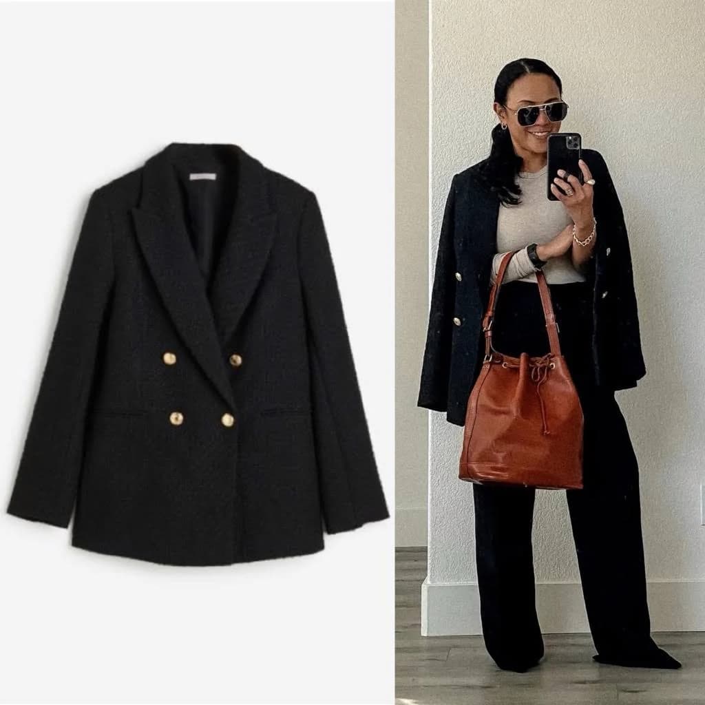 H&M Ladies Textured-Weave Jacket