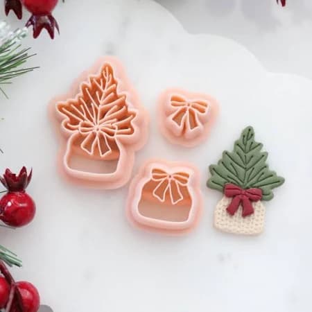 Live Spruce clay cutter Spruce + Bow