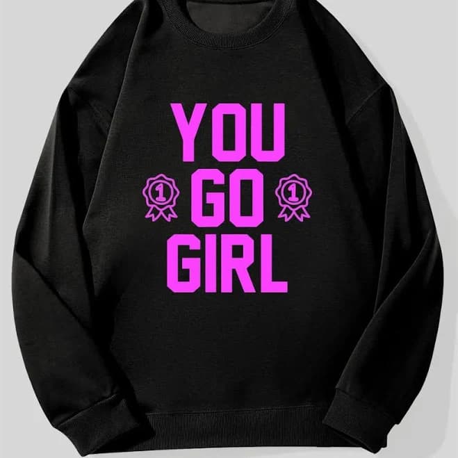 Men's Oversized Loose Fit Graphic Letter Sweatshirt
