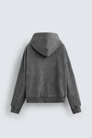 WASHED HOODED ZIP SWEATSHIRT - Grayish | ZARA United States