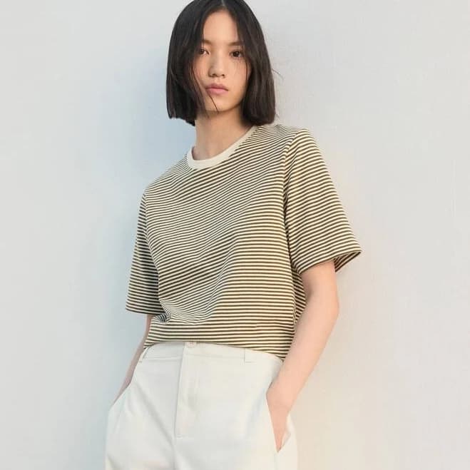 MANGO Striped Cotton T-Shirt