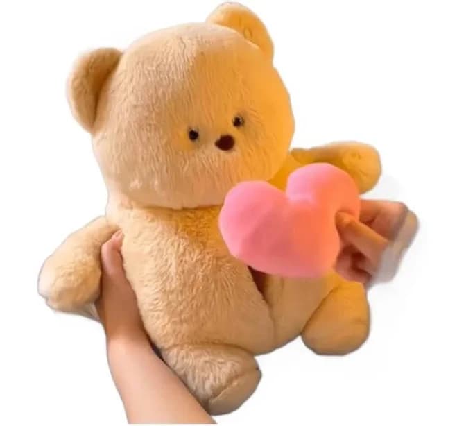 35cm Love Confession Teddy Bear Holding Recordable Heart Plush Toy Personalized Valentine s Day Gift