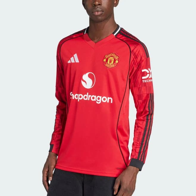 Men's adidas Manchester United 25/26 Long Sleeve Home Jersey