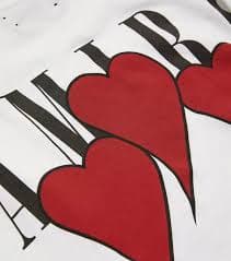 Amiri 3 Hearts Logo T-Shirt In White - 30% Off | Editorialist