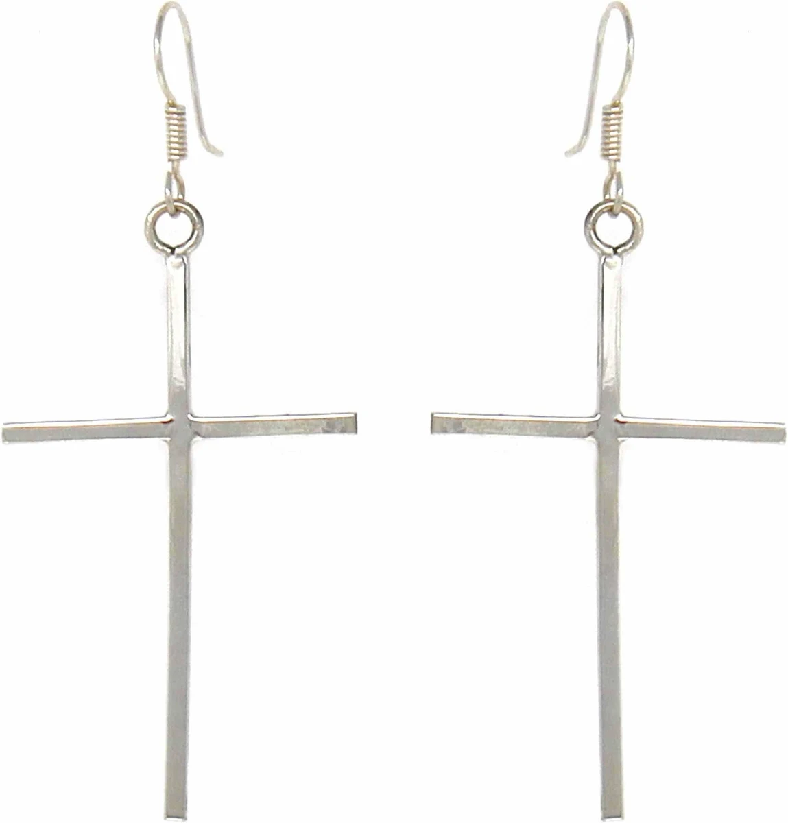 Sterling Silver Cross Drop Earrings