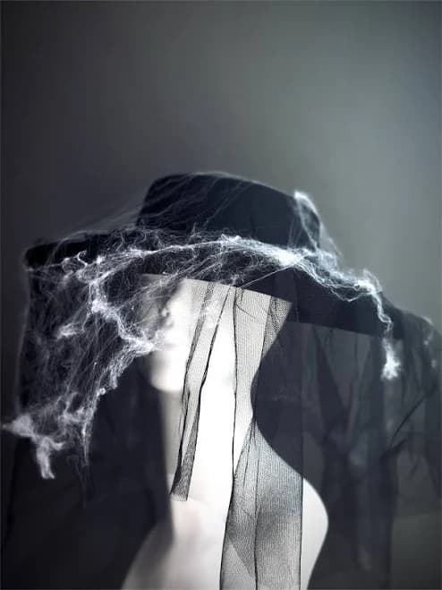 Masquerade Store Halloween Hat with Black Veil
