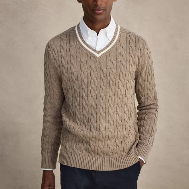 John Henric Men's Regular Fit V-Neck Sweater