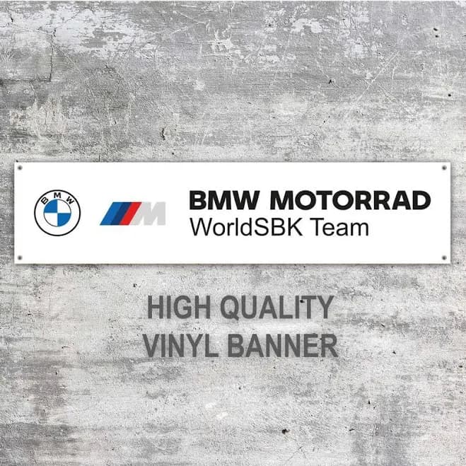 BMW Motorrad Vinyl Banner Garage Workshop Workspace Sign Decoration Car Bike Man Cave Motorsport
