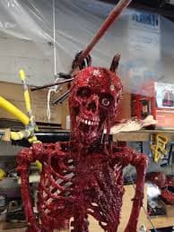 New! GORY SKELETON on HOOK Halloween Props, OOAK by: MADMATSHORRORSHOP | eBay