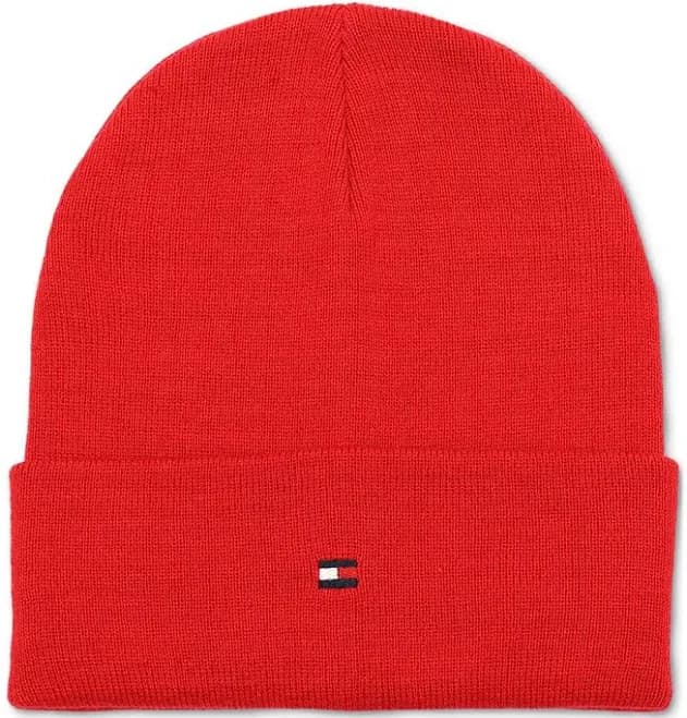 Tommy Hilfiger Men's Flag Embroidery Double Cuff Beanie