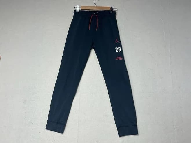 Air Jordan Jumpman Logo Black Red Fleece Jogger Pants Size Large 12-13