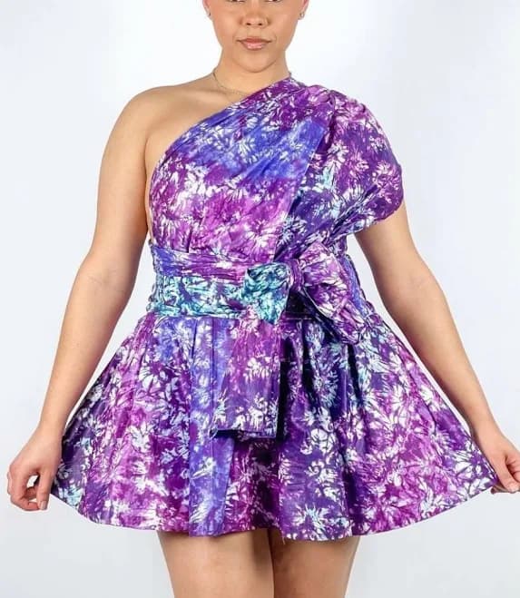 African Print Tie Dye Infinity Mini Dress