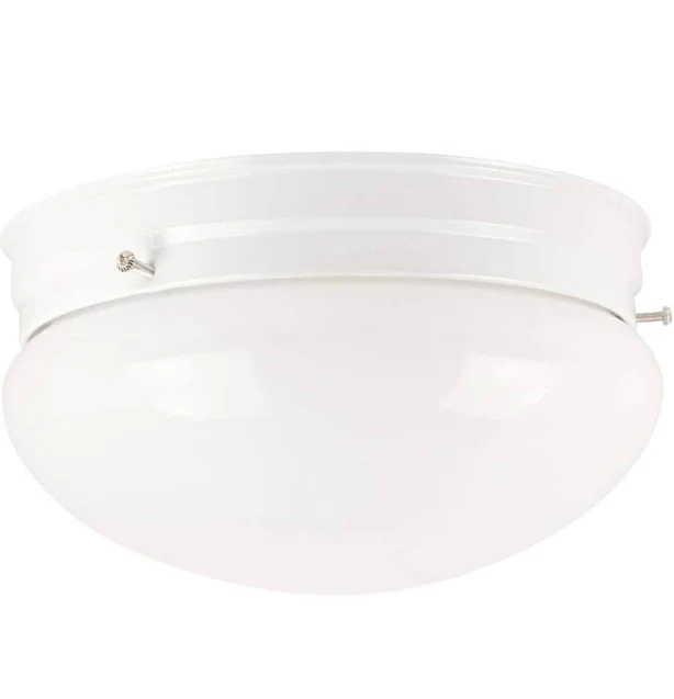 Sunlite 6 in. 1-Light White Mushroom Dome Style Decorative Ceiling Flush Mount