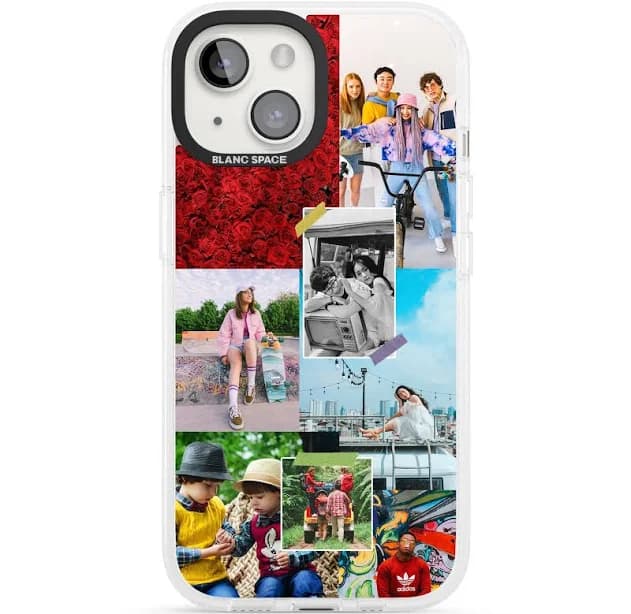 iPhone 13 Custom Phone Case - Blanc Space - Personalised Photo Collage - Impact Air Light Protective and Shock Resistant Case