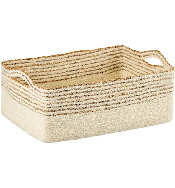 The Container Store Dune Seagrass Basket White & Natural