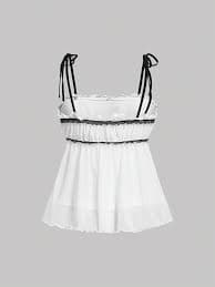 Amazon.com: Women's Shirts Lace Shoulder Colorblock Splicing Tie Hem Camisole Cami Top Fashion Camis Tank Tops White : Clothing, Shoes & Jewelry