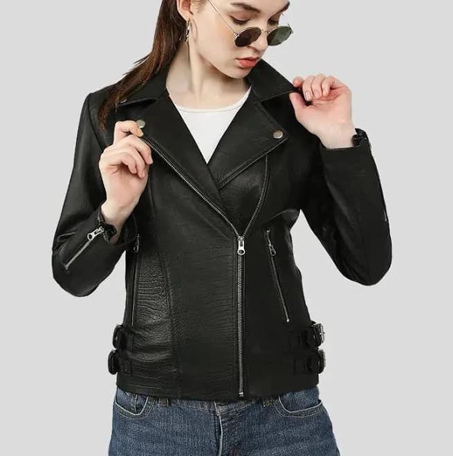 Azaria Women's Leather Motorcycle Jacket