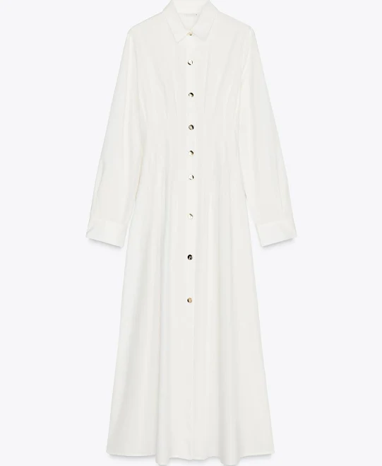 Zara Women's Fitted Waist Poplin Dress