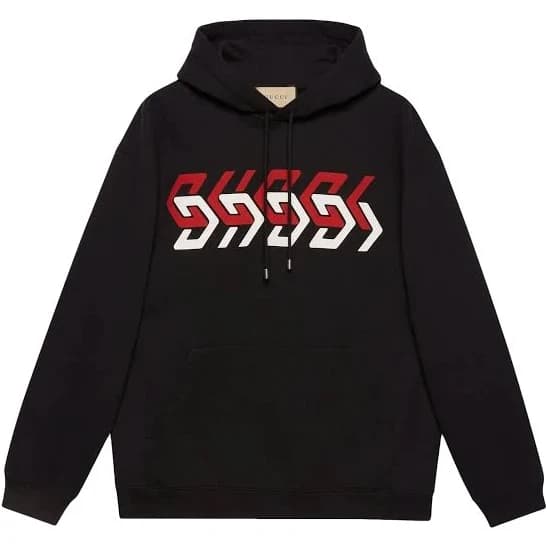 Gucci Jersey Hoodie with Mirror Print 'Black