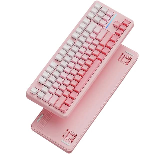 EWEADN X87S Mechanical Keyboard White Pink / Golden Serpent Switch