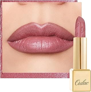 Oulac Matte Mauve Pink Lipstick with Glow Metallic Finish - Vegan Lipstick for Women, Creamy Texture, Hydrating Clean Beauty Formula, High-End Magnetic Hook Design, GM04 Mauve Babe