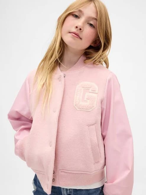 Gap Girls Varsity Wool-Blend Bomber Jacket