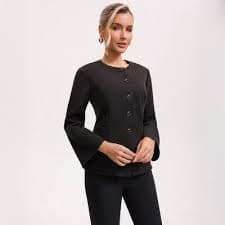 Women's Front-Button Jacket - A New Day™ Black L : Target