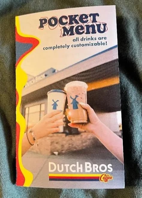 Dutch Bros Pocket Menu 2025 Drinks Classics Rebel Energy Drinks Tea