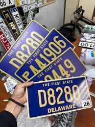 Delaware License Plate “the First State” • Vintage Style Auto Sign • Embossed Aluminum Tag • Retro Garage Gift • 1 Piece - Etsy