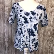 J. Crew Blue and White Tie Dye Shirt Small