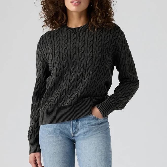 Levi's Women's Boyfriend Cable Crewneck Sweater