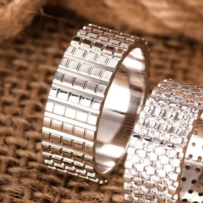 Matching Silver Wedding Ring Set