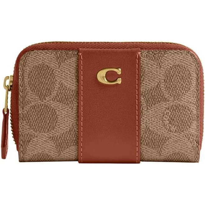 Coach Women's Essential Small Zip Around Card Case in Signature Canvas