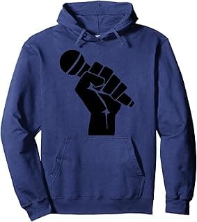 Mic Raise - Old School Hip Hop Microphone Graphic Pullover Hoodie