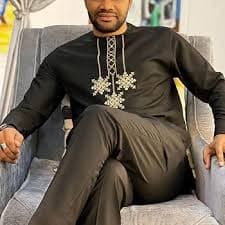 Men's African 2 Piece Set Long Sleeve Dashiki and Pants Traditional Suit Tops Shirt Outfit Casual Clothes (Color : Black, Size : Medium) at Amazon Men's Clothing store