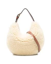 Celine Women's Natural Lulu Teen Shearling Hobo Bag