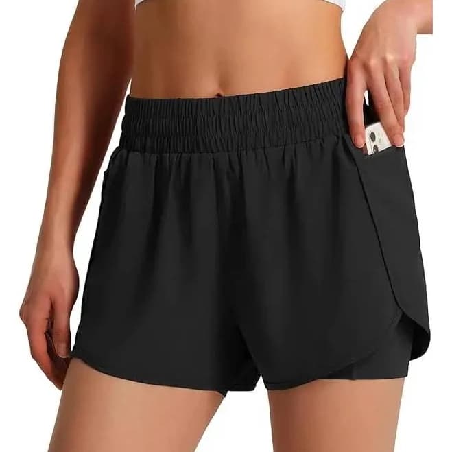 Women's Quick Dry Running Shorts with Liner and Phone Pockets