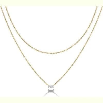 14K Gold Plated Minimalist Bar, Lotus, Disc & Dog Tag Pendant Necklace Set