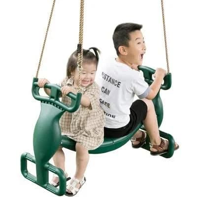 PLAYBERG Green Plastic Double Glider Playground Swing