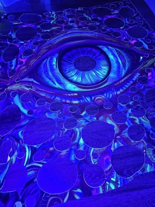 Psychedelic All Seeing Eye Tapestry, Trippy Stretch Wall Hanging (150x200cm)