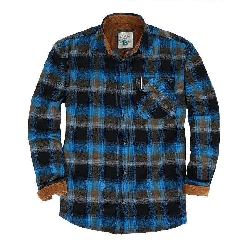 Gioberti Men's 100% Cotton Brushed Flannel Plaid Checkered Shirt