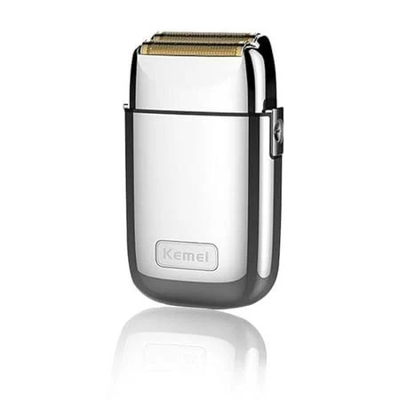 KEMEI Metal Professional Double Electric Shaver for Men Electric Razors Barber Supplies Hair & Beard Trimmer Cordless Rechargeable Silver
