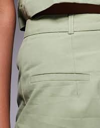 Kaiia exclusive linen look cotton shorts in sage - part of a set | ASOS