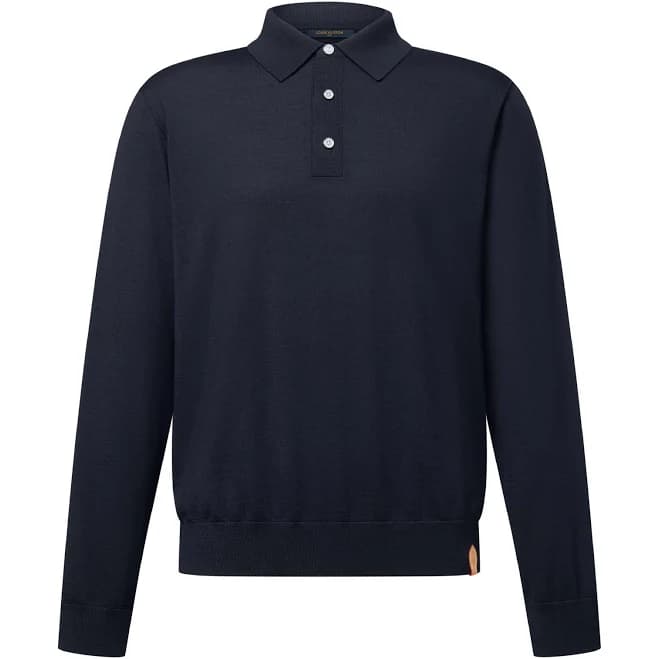 Louis Vuitton Wool-Silk Blend Long-Sleeved Polo Shirt