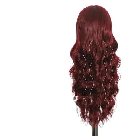 Shiliu Women's Wavy Synthetic Wig with Bangs