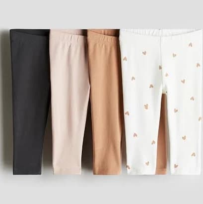H&M Baby Cotton Jersey Leggings (4-Pack)