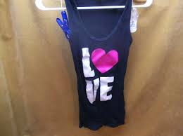 Woman's S Black Tee Shirt Night Shirt with LOVE Transferred to the Front | eBay