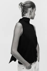 Scarf-detail turtleneck top - Black - Ladies | H&M