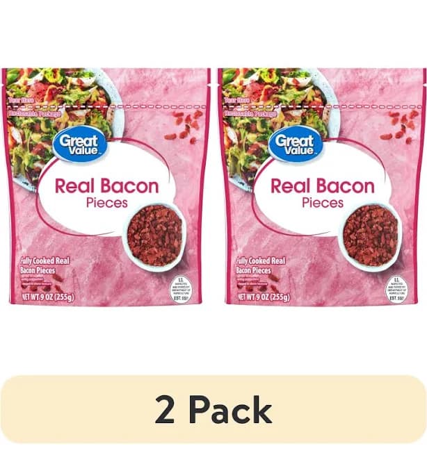 (2 pack) Great Value Real Bacon Pieces, 9 oz