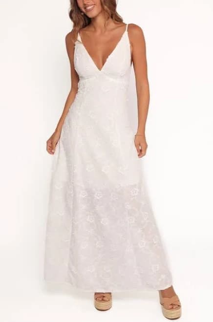 Petal & Pup Women's Ford Floral Embroidered A-Line Maxi Dress